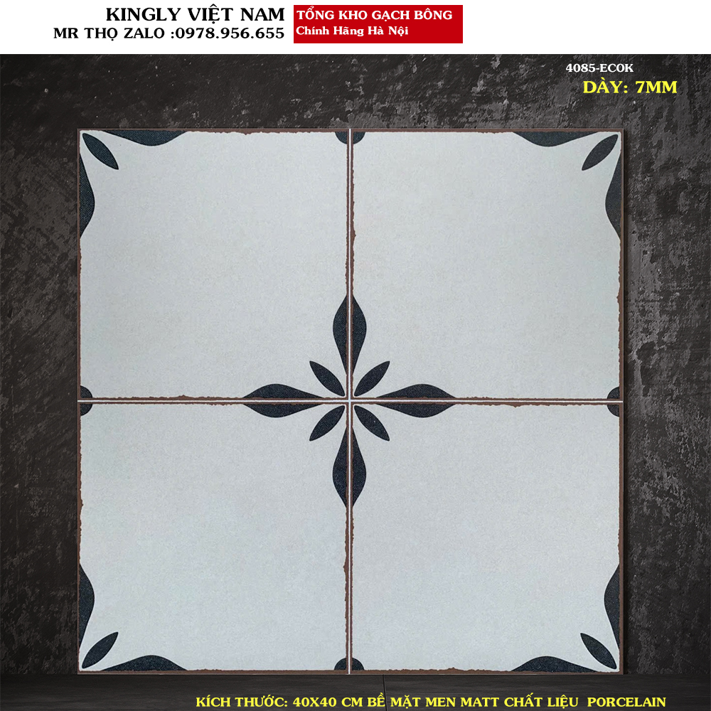 Gạch bông lát nền cổ điển 40x40 4085